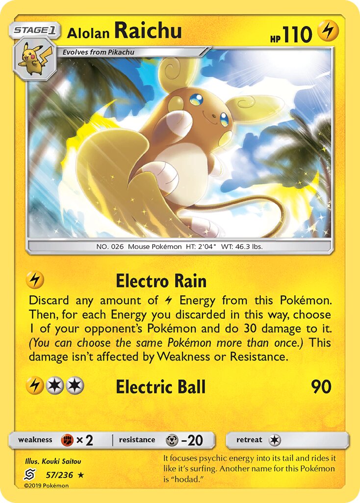 Alolan Raichu 057/236 — Unified Minds (English Pokémon TCG card)