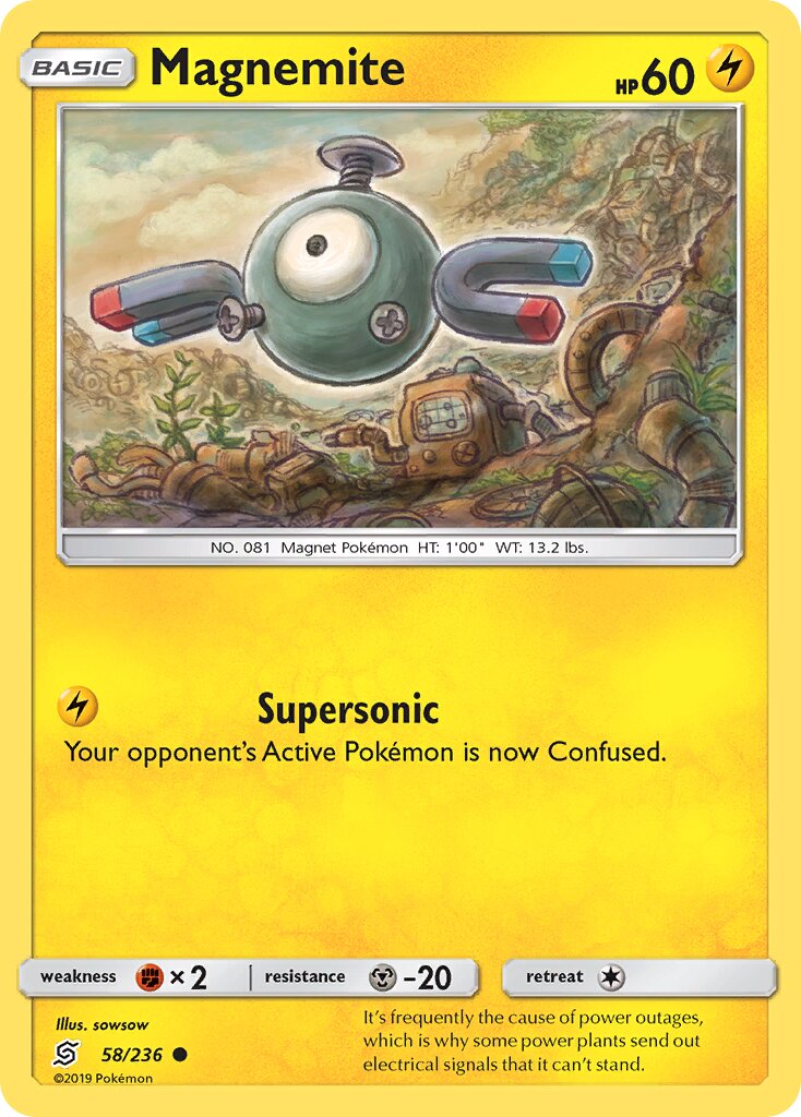 Magnemite 058/236 — Unified Minds (English Pokémon TCG card)