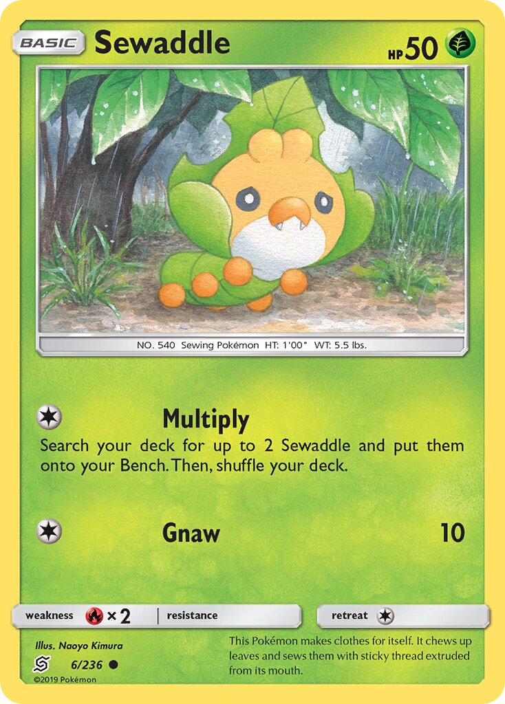 Sewaddle 006/236 — Unified Minds (English Pokémon TCG card)