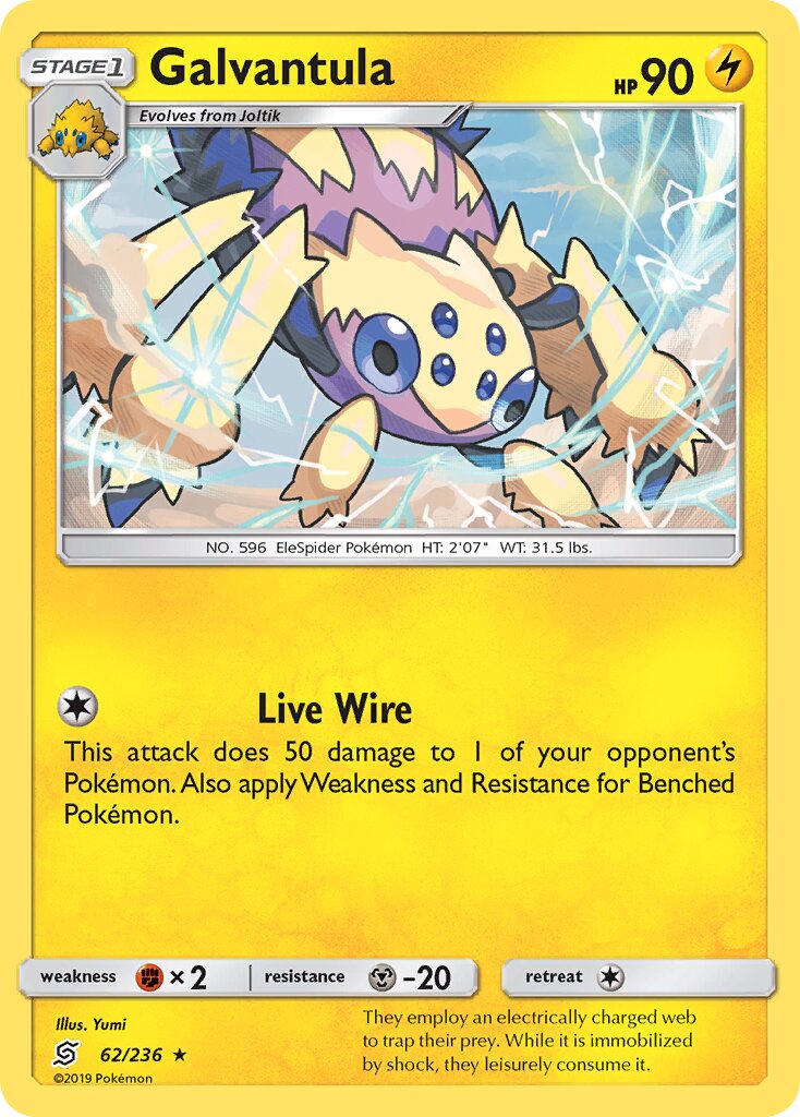 Galvantula 062/236 — Unified Minds (English Pokémon TCG card)