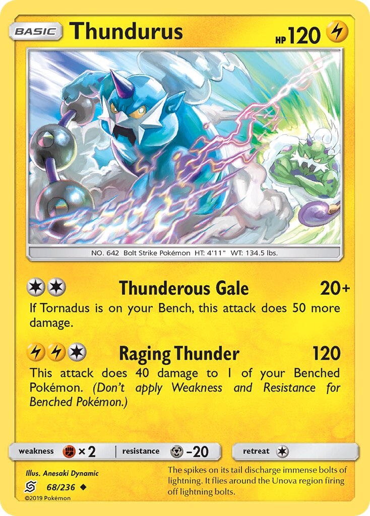 Thundurus 068/236 — Unified Minds (English Pokémon TCG card)