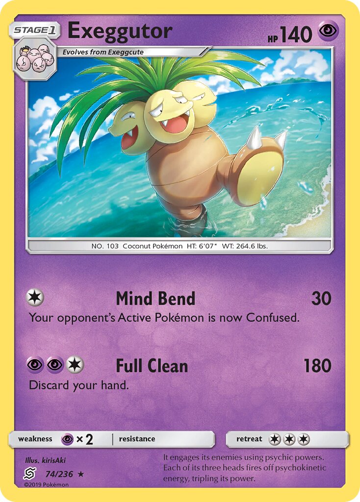 Exeggutor 074/236 — Unified Minds (English Pokémon TCG card)