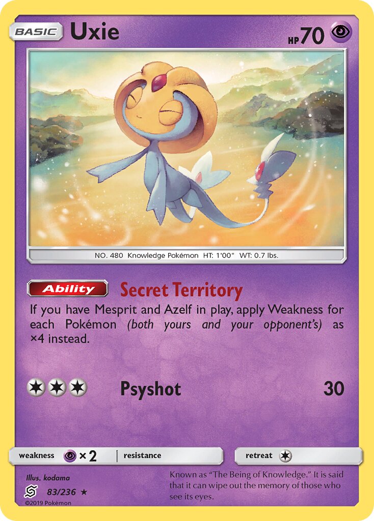 Uxie 083/236 — Unified Minds (English Pokémon TCG card)