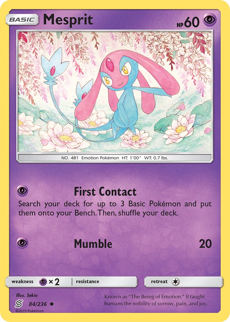Mesprit 084/236 — Unified Minds (English Pokémon TCG card)