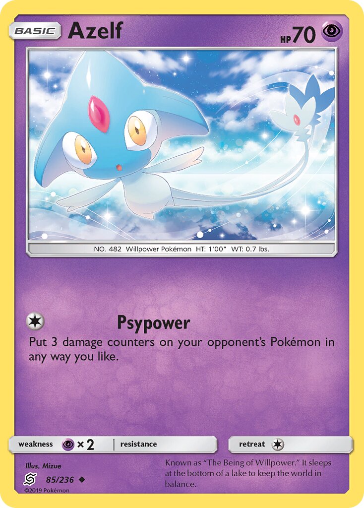 Azelf 085/236 — Unified Minds (English Pokémon TCG card)