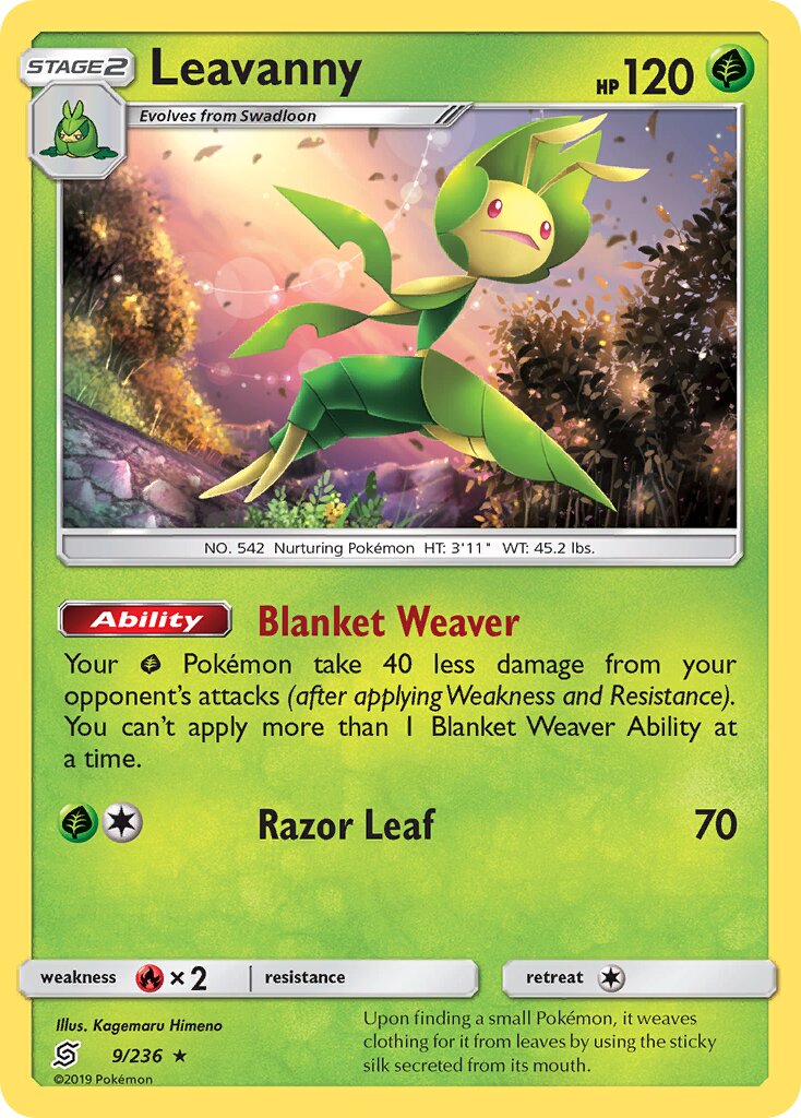 Leavanny 009/236 — Unified Minds (English Pokémon TCG card)