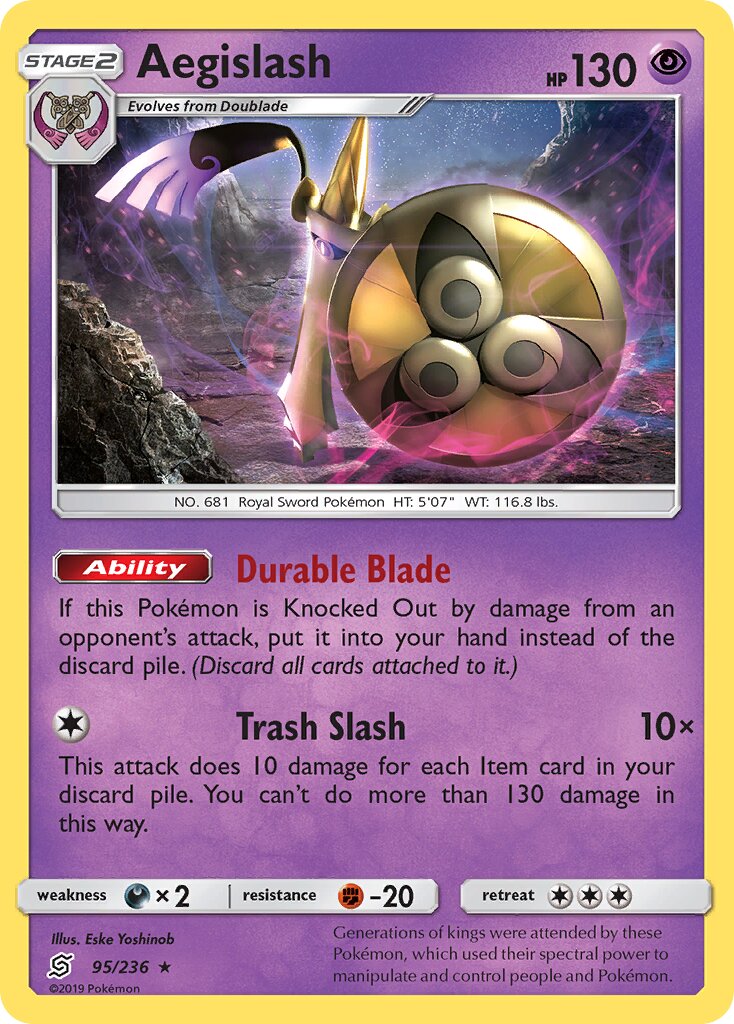 Aegislash 095/236 — Unified Minds (English Pokémon TCG card)
