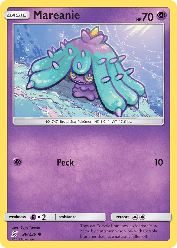 Mareanie 096/236 — Unified Minds (English Pokémon TCG card)