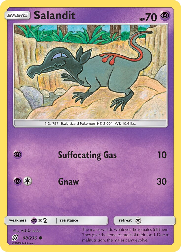 Salandit 098/236 — Unified Minds (English Pokémon TCG card)