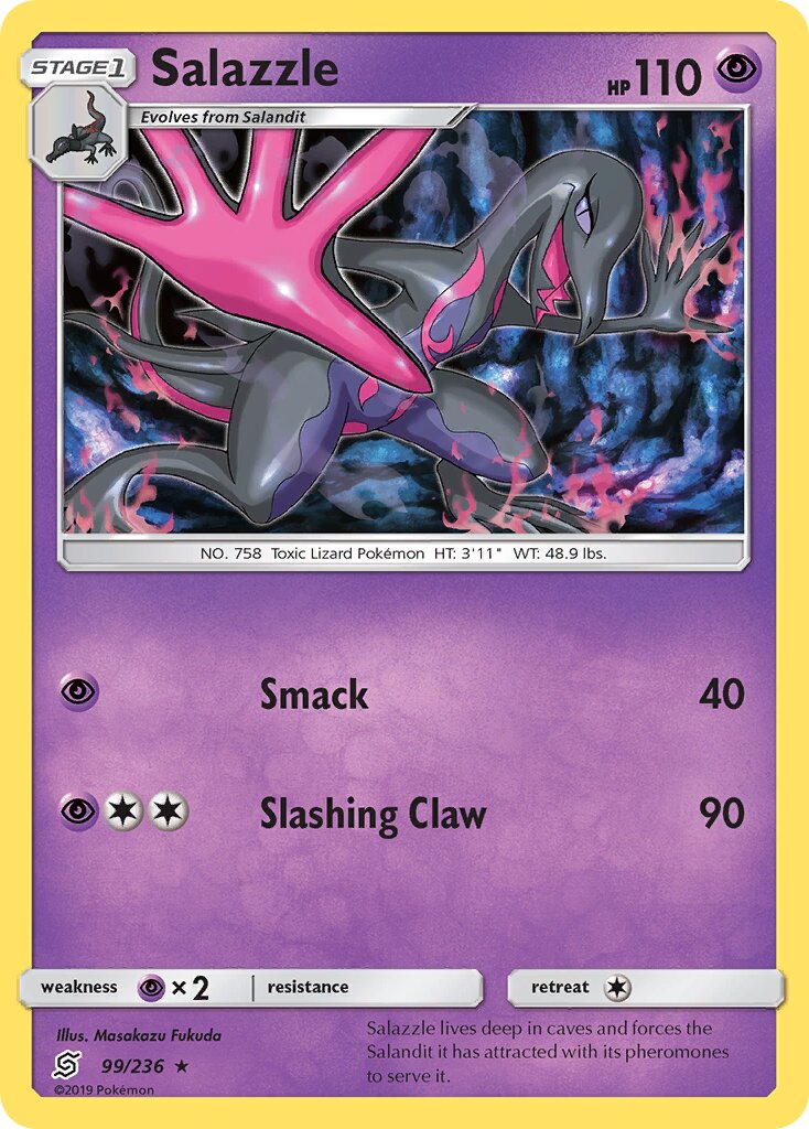 Salazzle 099/236 — Unified Minds (English Pokémon TCG card)