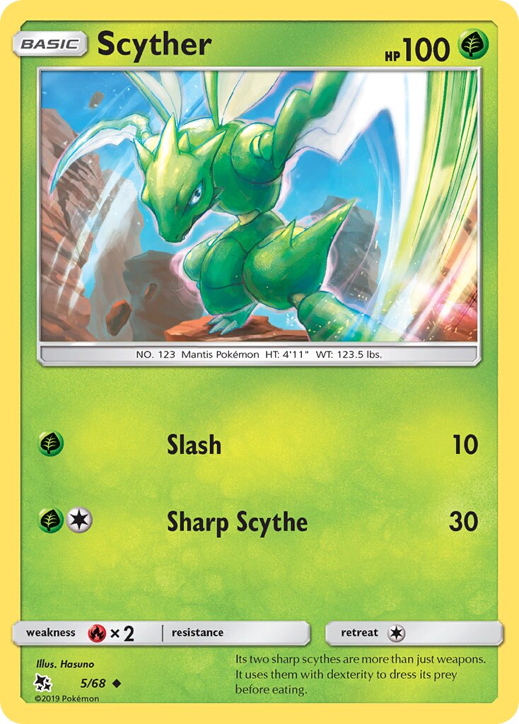 Scyther 005 — Hidden Fates (English Pokémon TCG card)