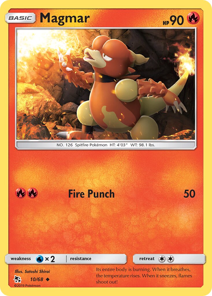 Magmar 010 — Hidden Fates (English Pokémon TCG card)