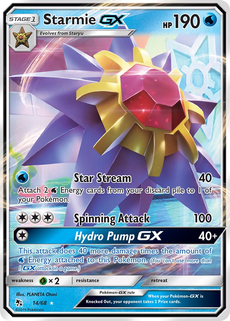 Starmie-GX 014 — Hidden Fates (English Pokémon TCG card)
