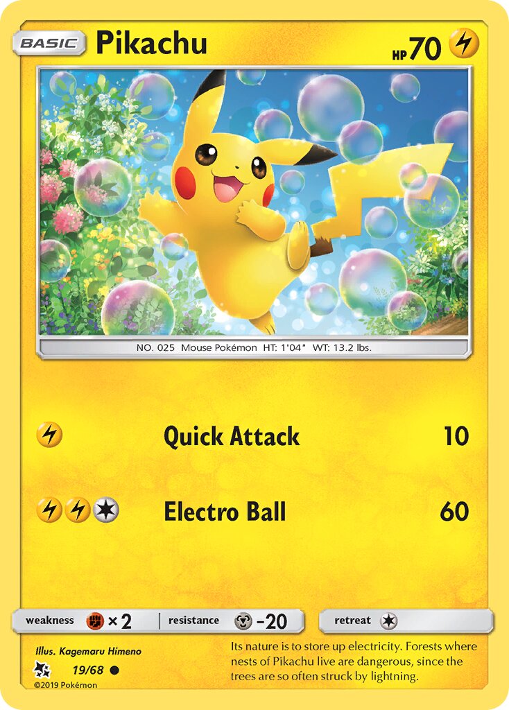 Pikachu 019 — Hidden Fates (English Pokémon TCG card)