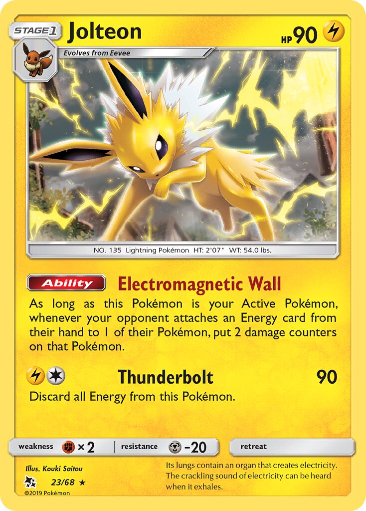 Jolteon 023 — Hidden Fates (English Pokémon TCG card)