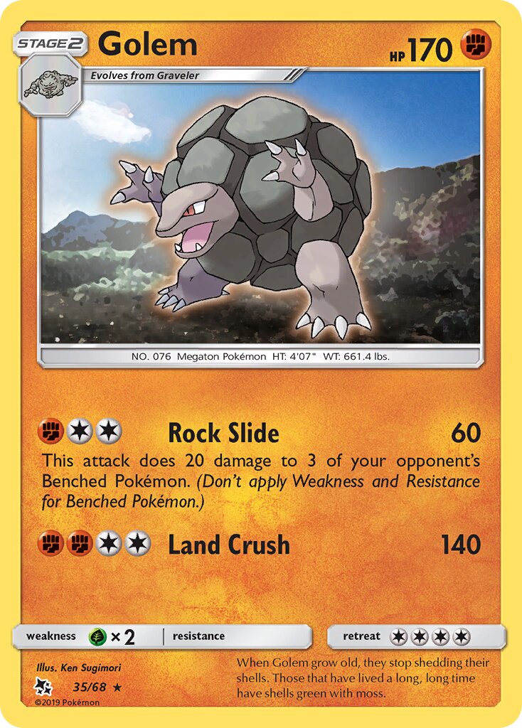 Golem 035 — Hidden Fates (English Pokémon TCG card)