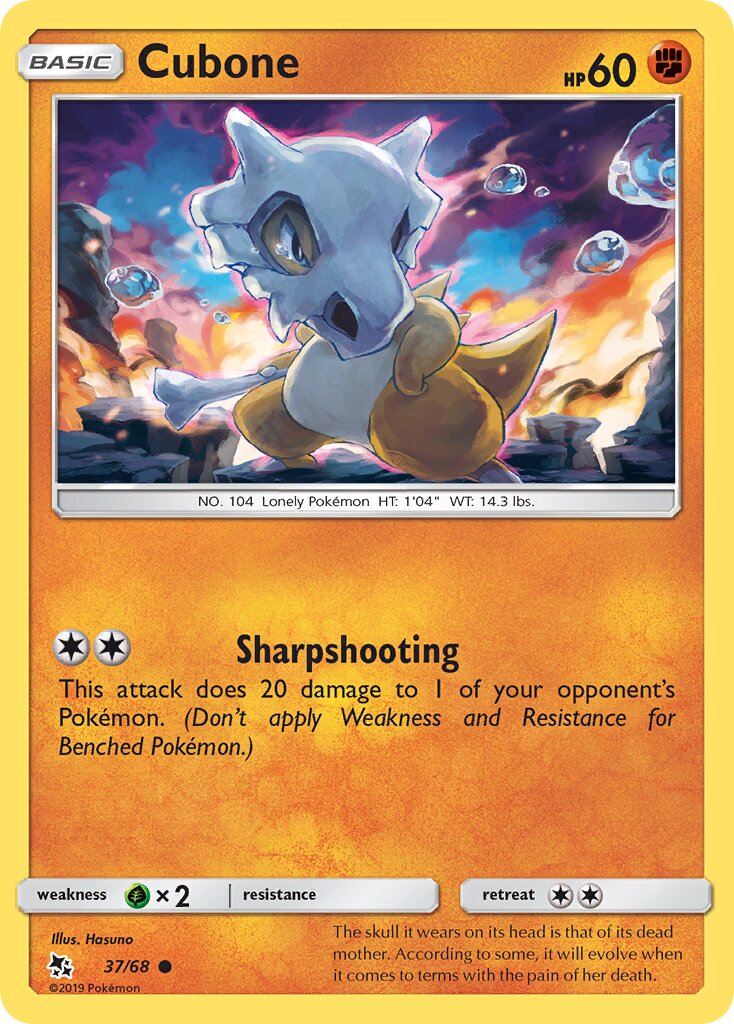 Cubone 037 — Hidden Fates (English Pokémon TCG card)