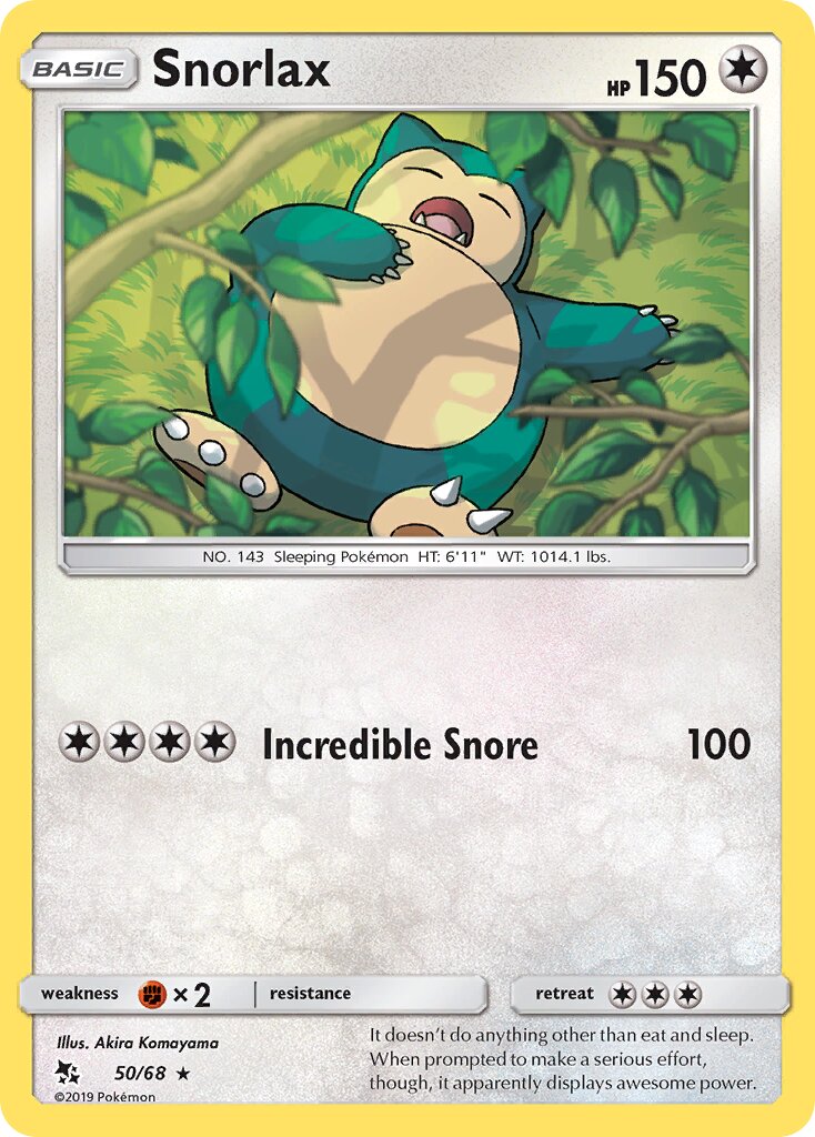 Snorlax 050 — Hidden Fates (English Pokémon TCG card)