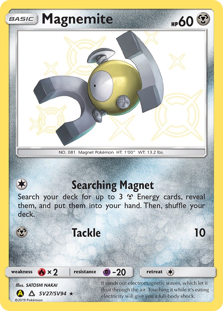 Magnemite SV27/SV94 — Hidden Fates (English Pokémon TCG card)