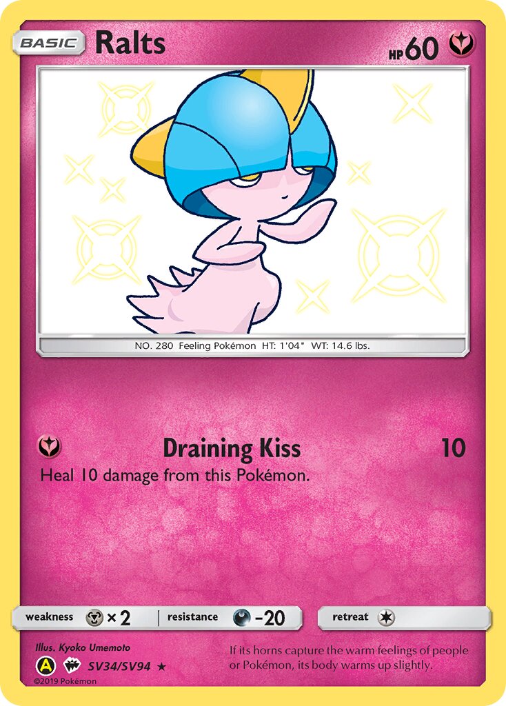 Ralts SV34/SV94 — Hidden Fates (English Pokémon TCG card)