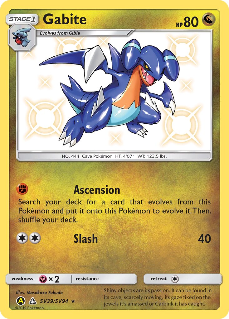 Gabite SV39/SV94 — Hidden Fates (English Pokémon TCG card)