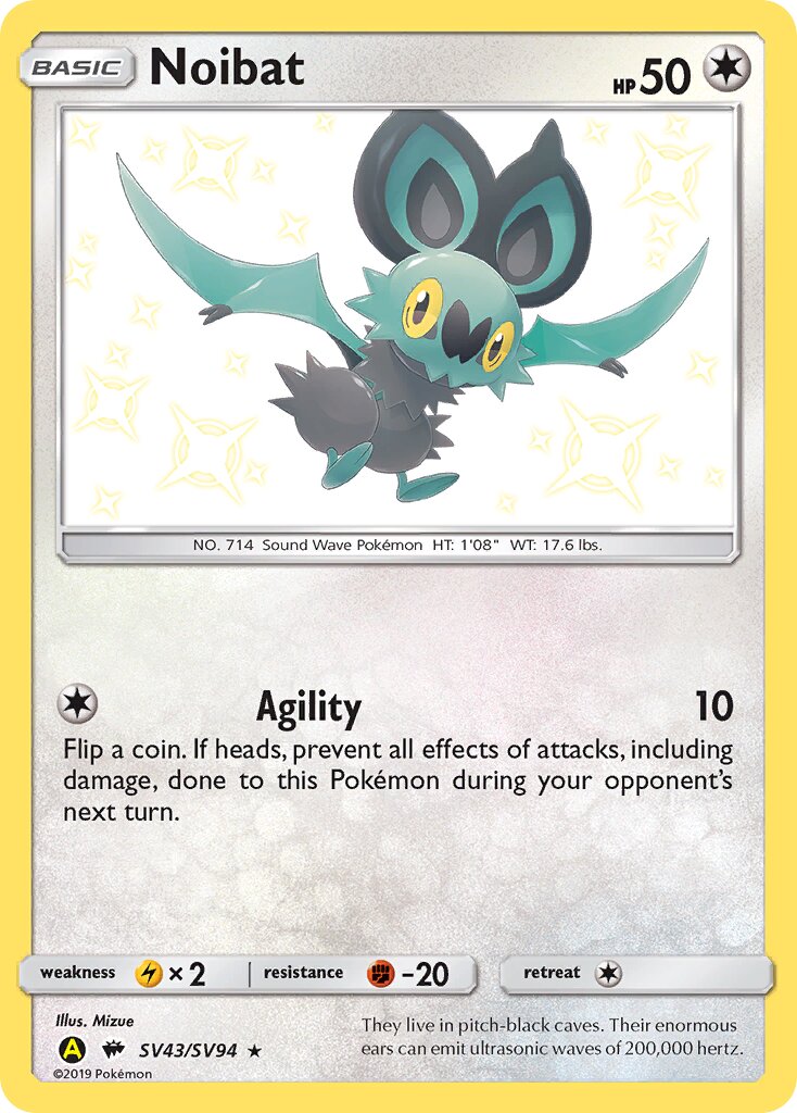 Noibat SV43/SV94 — Hidden Fates (English Pokémon TCG card)