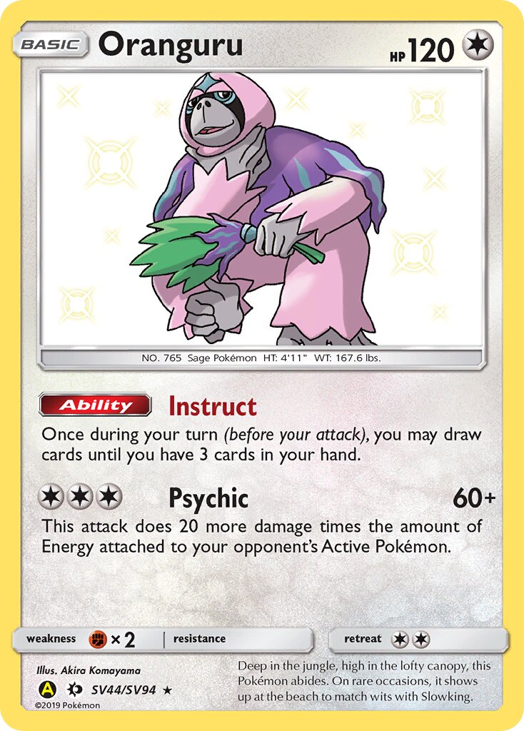 Oranguru SV44/SV94 — Hidden Fates (English Pokémon TCG card)