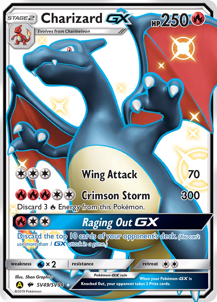 Charizard-GX SV49/SV94 — Hidden Fates (English Pokémon TCG card)