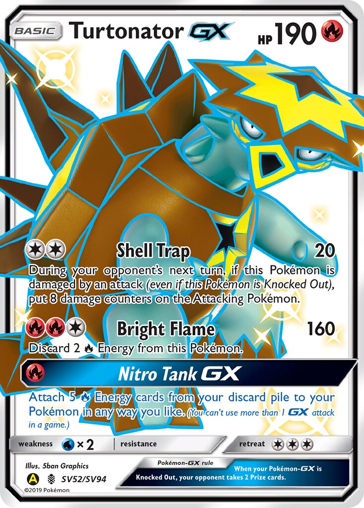 Turtonator-GX SV52/SV94 — Hidden Fates (English Pokémon TCG card)