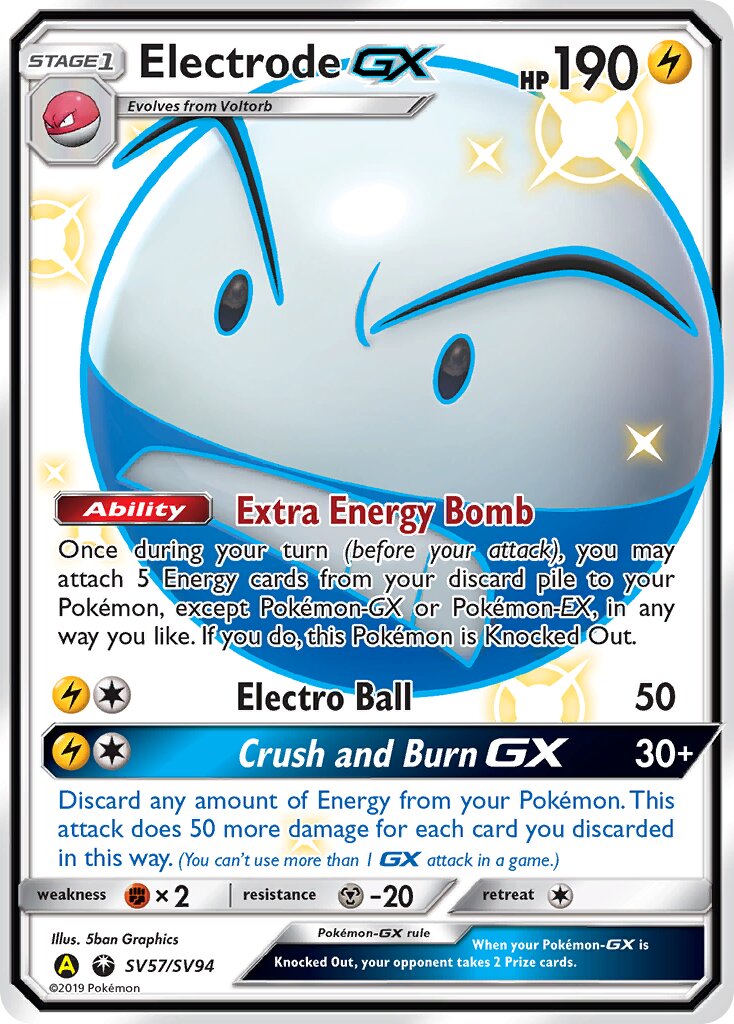 Electrode-GX SV57/SV94 — Hidden Fates (English Pokémon TCG card)