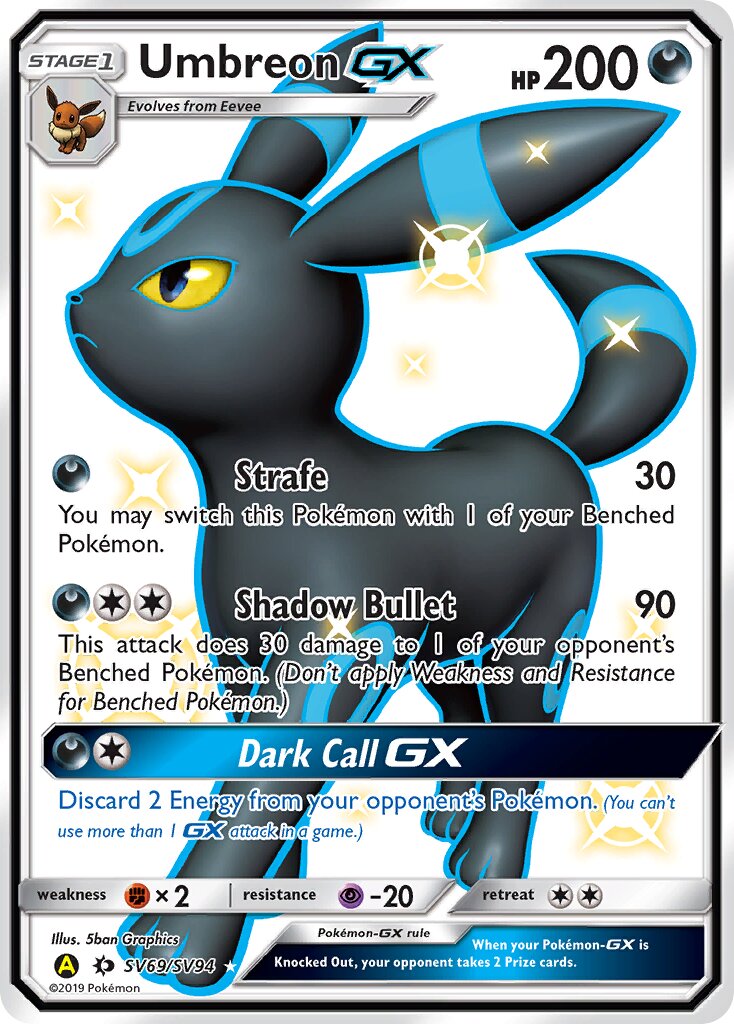 Umbreon-GX SV69/SV94 — Hidden Fates (English Pokémon TCG card)