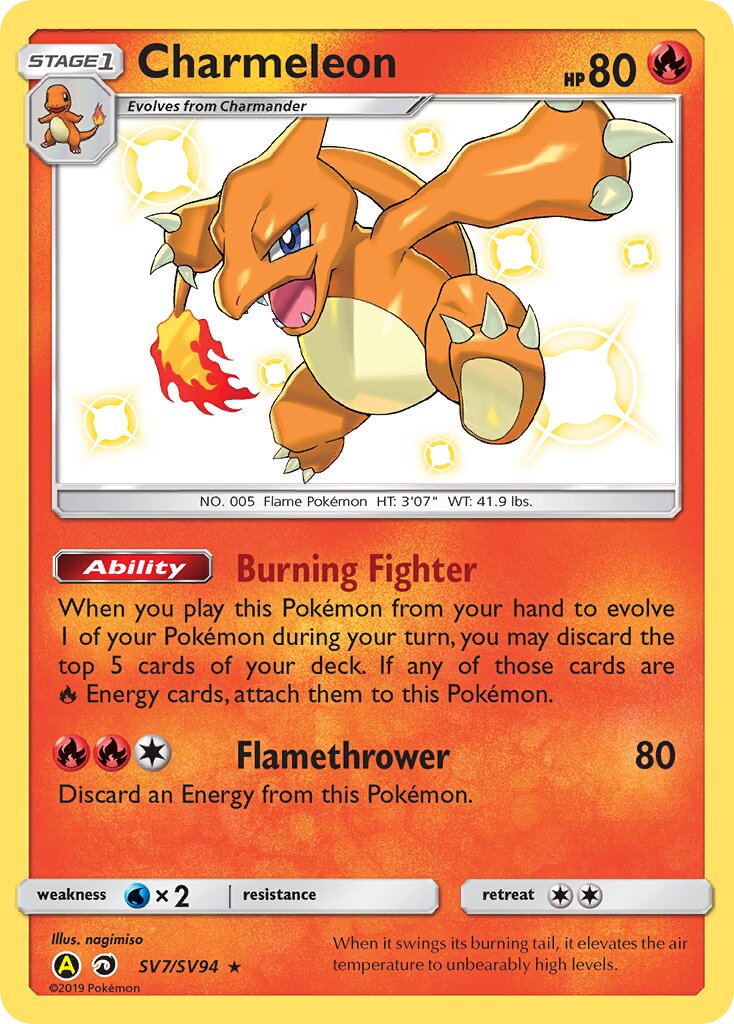 Charmeleon SV7/SV94 — Hidden Fates (English Pokémon TCG card)