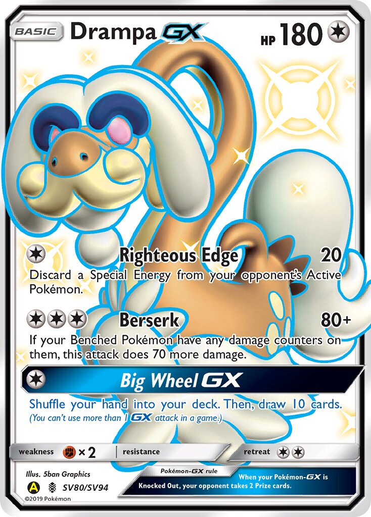 Drampa-GX SV80/SV94 — Hidden Fates (English Pokémon TCG card)