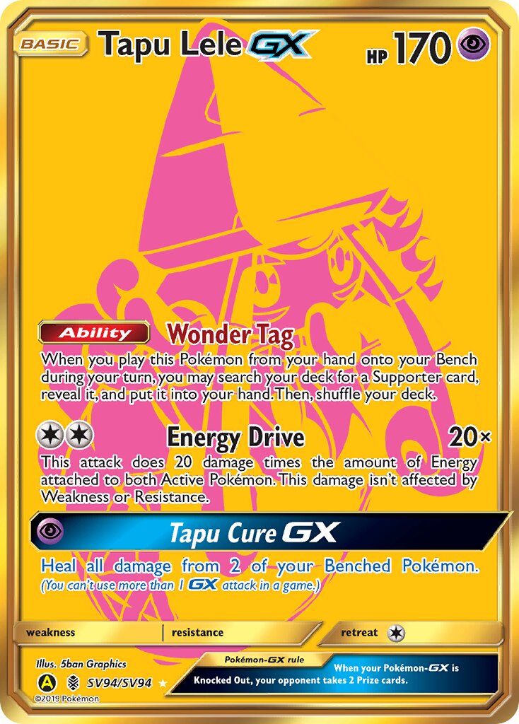 Tapu Lele-GX SV94/SV94 — Hidden Fates (English Pokémon TCG card)
