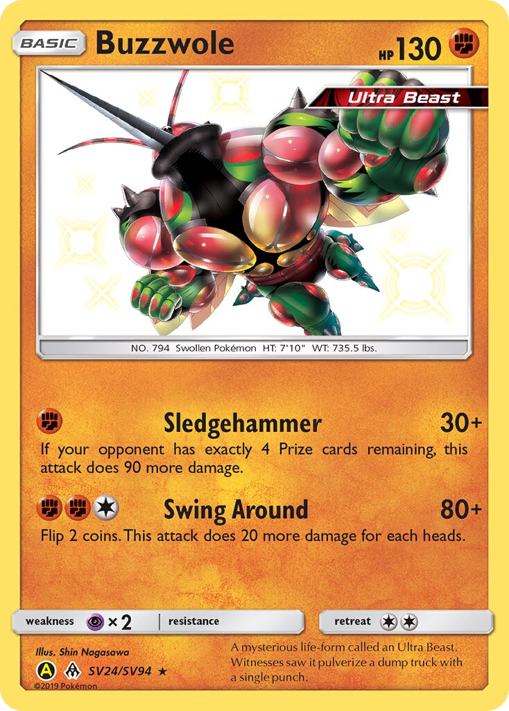 Buzzwole 024/94 — Hidden Fates: Shiny Vault (English Pokémon TCG card)