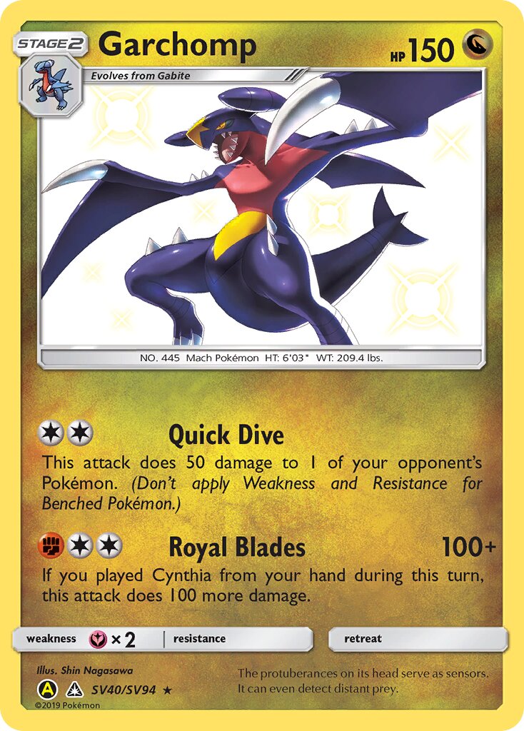 Garchomp 040/94 — Hidden Fates: Shiny Vault (English Pokémon TCG card)