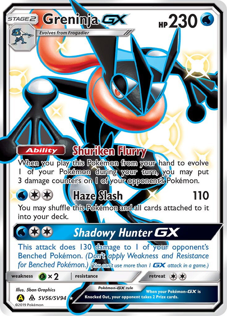 Greninja-GX 056/94 — Hidden Fates: Shiny Vault (English Pokémon TCG card)