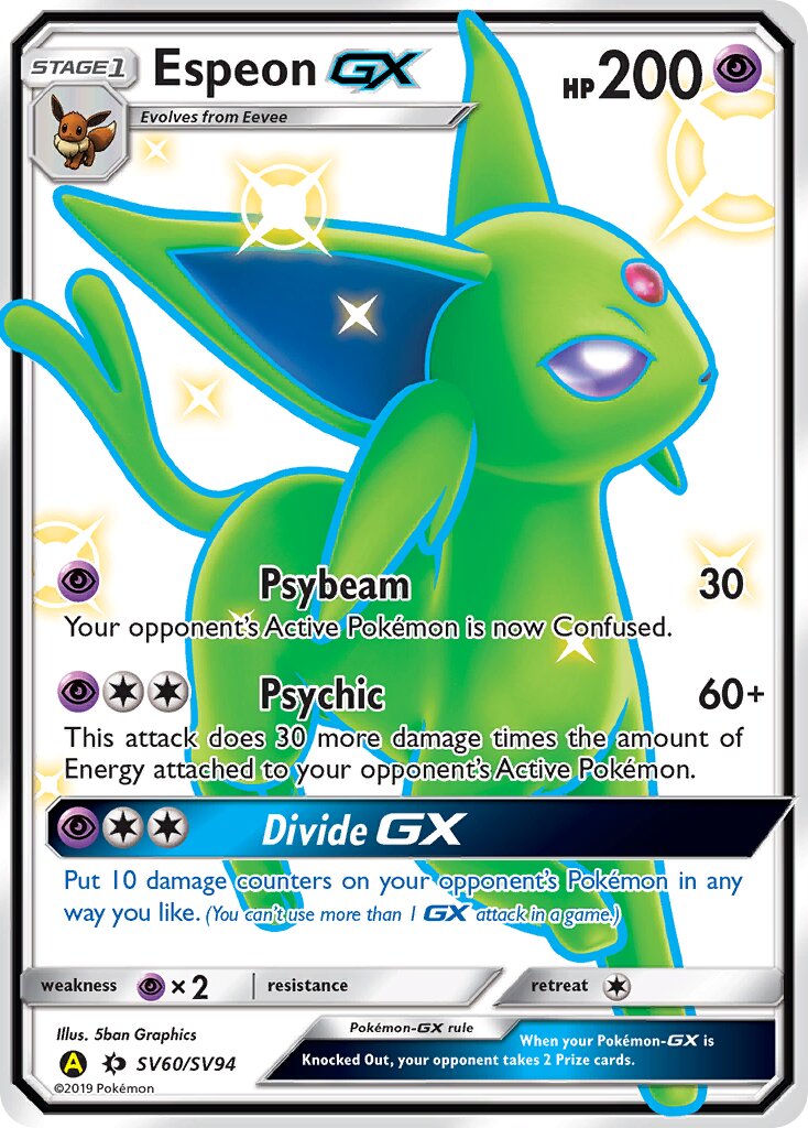 Espeon-GX 060/94 — Hidden Fates: Shiny Vault (English Pokémon TCG card)