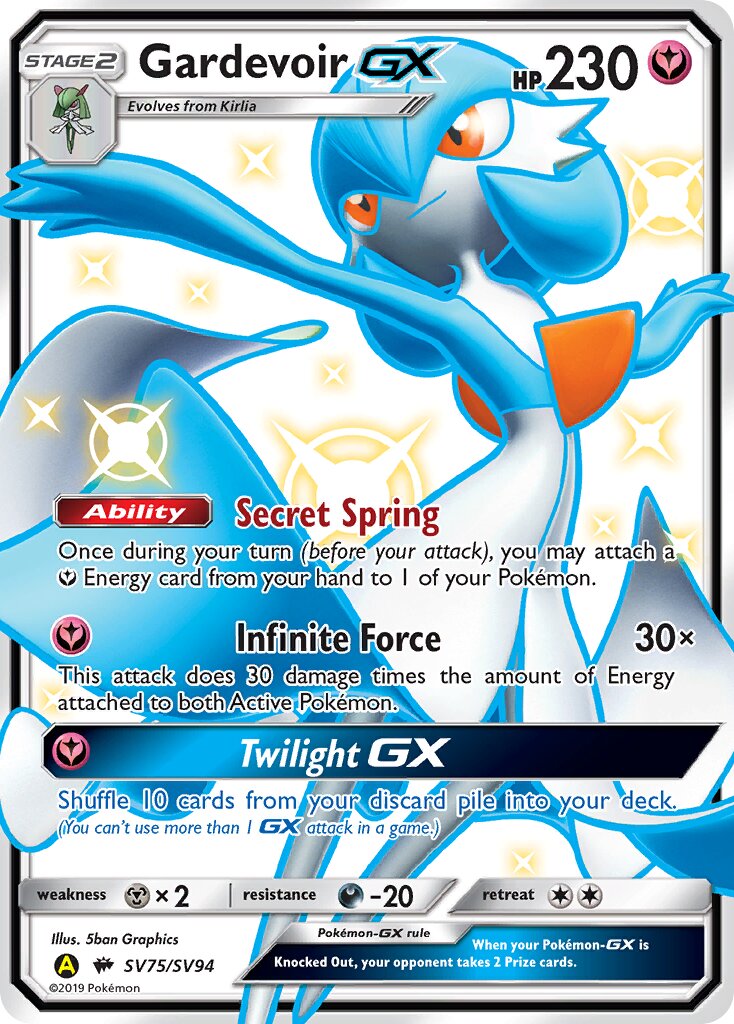 Gardevoir-GX 075/94 — Hidden Fates: Shiny Vault (English Pokémon TCG card)