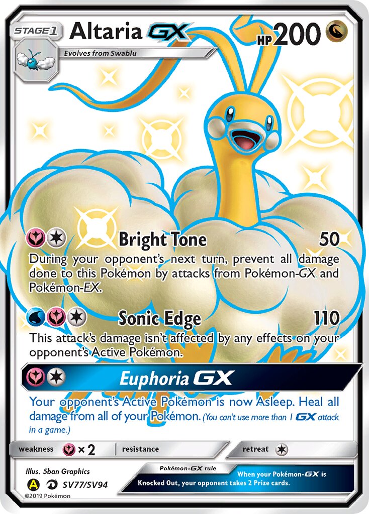 Altaria-GX 077/94 — Hidden Fates: Shiny Vault (English Pokémon TCG card)