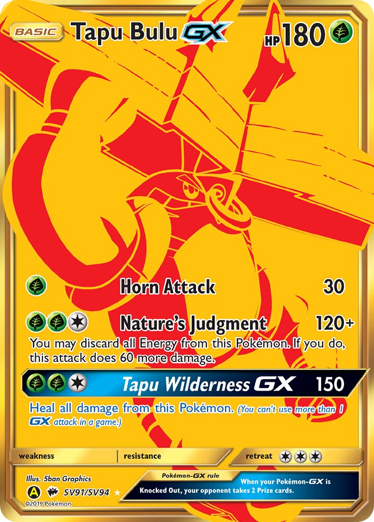 Tapu Bulu-GX 091/94 — Hidden Fates: Shiny Vault (English Pokémon TCG card)