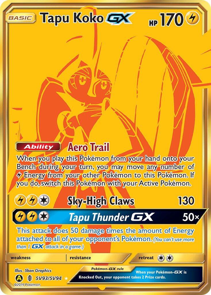 Tapu Koko-GX 093/94 — Hidden Fates: Shiny Vault (English Pokémon TCG card)