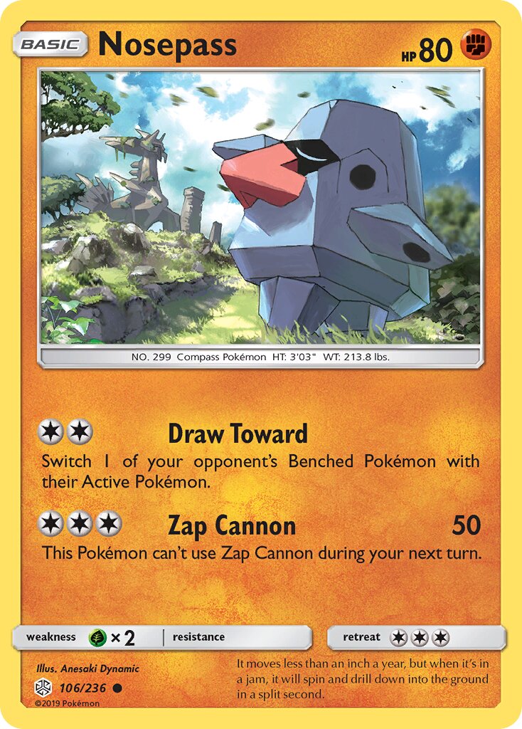 Nosepass 106/236 — Cosmic Eclipse (English Pokémon TCG card)