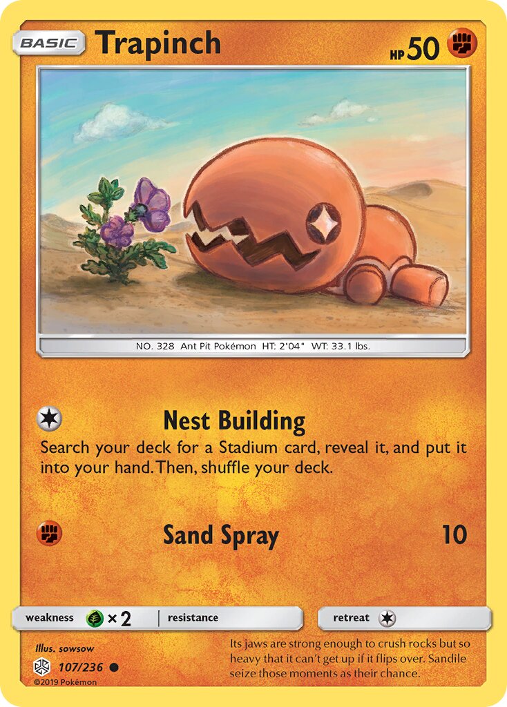 Trapinch 107/236 — Cosmic Eclipse (English Pokémon TCG card)