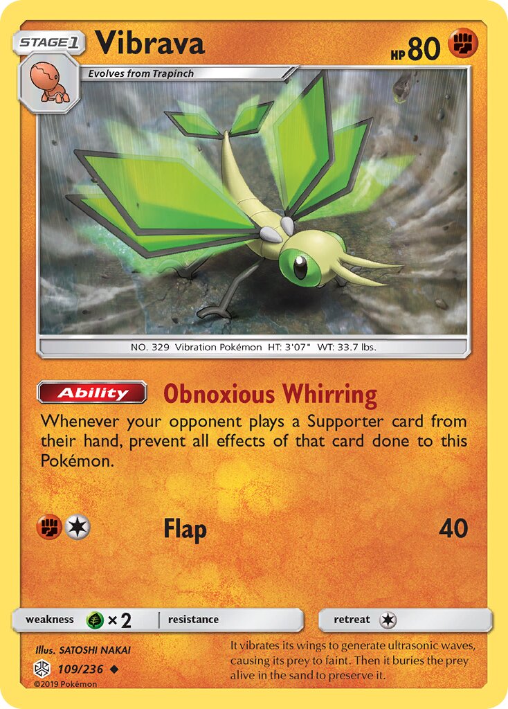Vibrava 109/236 — Cosmic Eclipse (English Pokémon TCG card)