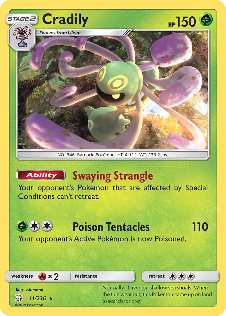 Cradily 011/236 — Cosmic Eclipse (English Pokémon TCG card)