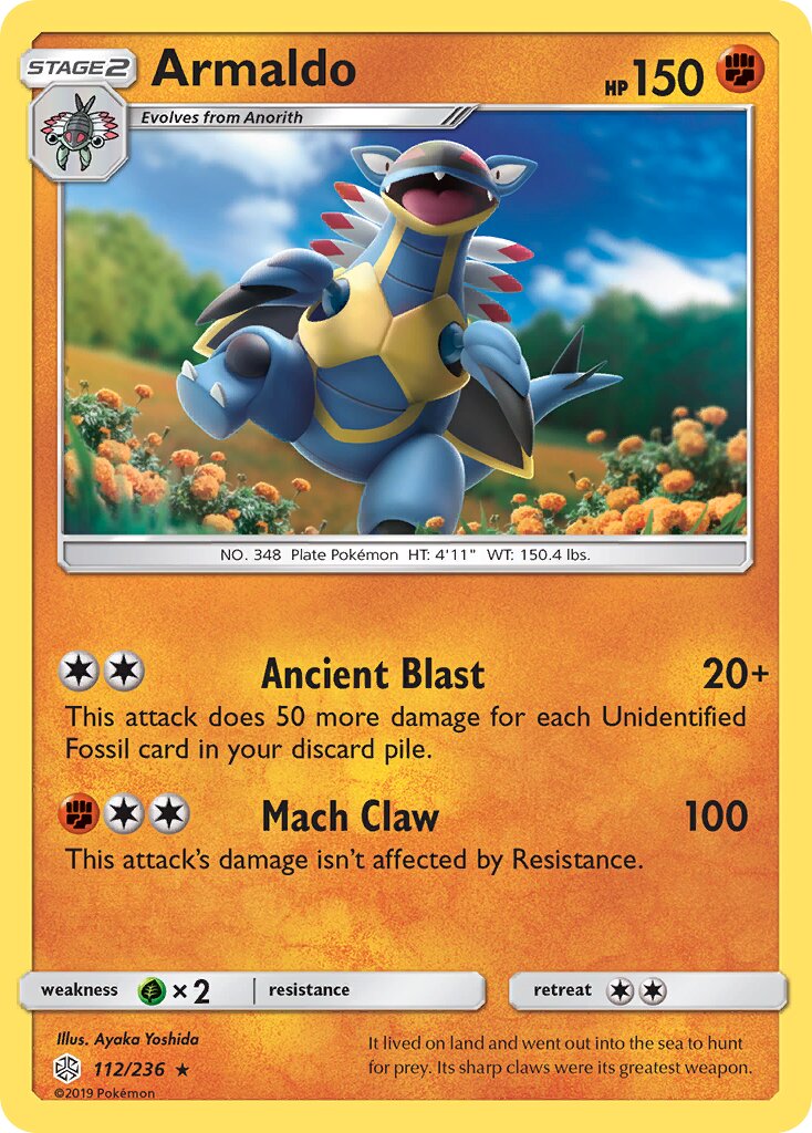 Armaldo 112/236 — Cosmic Eclipse (English Pokémon TCG card)
