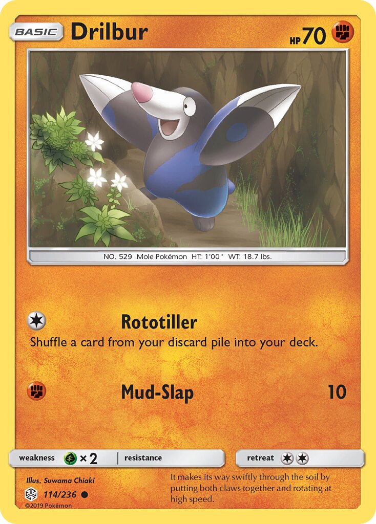 Drilbur 114/236 — Cosmic Eclipse (English Pokémon TCG card)