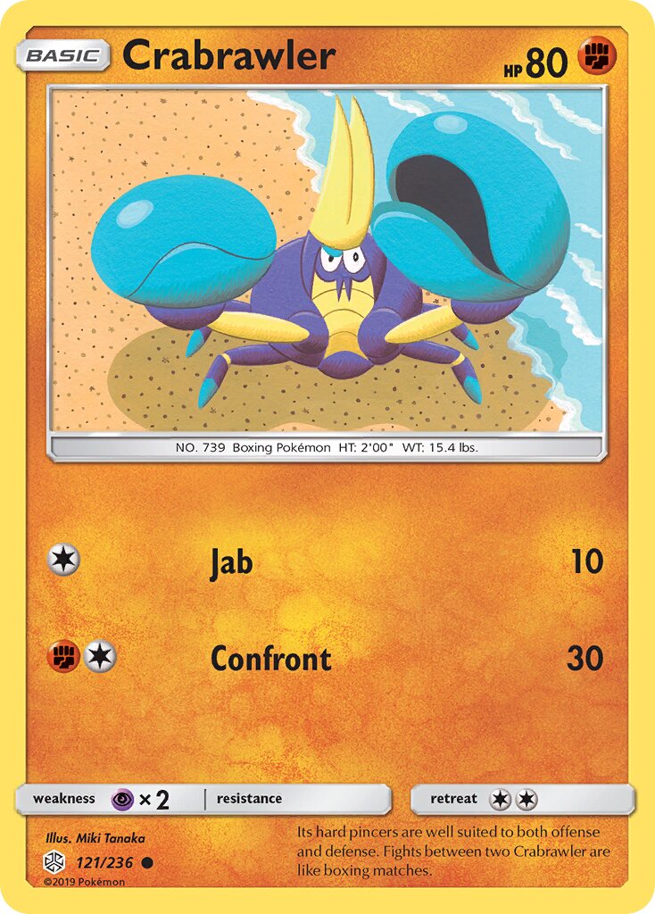 Crabrawler 121/236 — Cosmic Eclipse (English Pokémon TCG card)