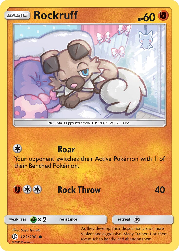 Rockruff 123/236 — Cosmic Eclipse (English Pokémon TCG card)